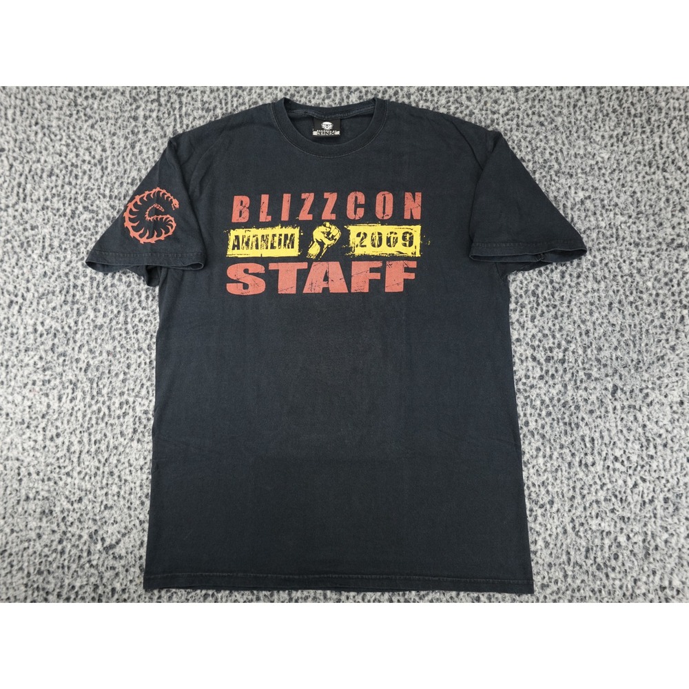 J!NX BlizzCon 2009 Staff T-Shirt Adult L Black StarCraft II Raynor Graphic Tee